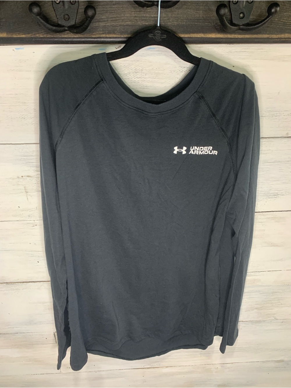 Under Armour Long-Sleeve Athletic Crew Neck Shirt - Black